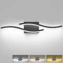 PRESDE 24" LED Bathroom Vanity Light, Modern Black Wall Bar Fixture Over Mirror Dimmable 3CCT