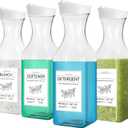 Laundry Detergent Dispenser Bottle 53oz with Label,4 Pack Liquid Laundry Dispenser,Plastic Detergent Dispenser for Laundry Room Organization and Storage,White Lid