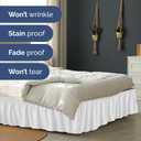 Wrap Around Dust Ruffle Bed Skirt - White - for Full Size Beds with 21 Inch Drop - Easy Fit Elastic Strap - Adjustable Pleated Bedskirt w/Brushed Fabric - Wrinkle Free - for Women, Men, Kids & Teens