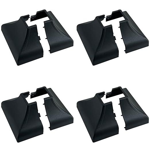 Myard Interlocking Post Cover Skirt Shoe for 1x1 Inch Post with 3.5x3.5 Inches Base Mounting Plate - Fast Install on Feet of Porch, Stair Handrail, Railing, Fence (4-Pack)