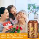 Cardinal Solar Lanterns Outdoor Waterproof Garden Decor, Christmas Cardinal Birthday Gifts for Women Mom Grandma,Hanging Metal Solar Lanterns LED Decoration(02-Red Bird)