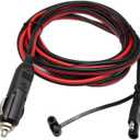 SinLoon Cigarette Lighter SAE Battery Charger Cable,12V 15A Cigarette Lighter Plug to Waterproof SAE Quick Release Adapter Extension Charging Cable with Fuse and LED Light, (10FT,3 Meter)