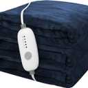 Electric Heated Blanket Full Size 72"x84", Microplush Fast Heating for Winter Night Sleeping, 5 Heat Settings & 10 Hours Auto Off, Safe for Bedroom & Sofa Use, Machine Washable, Dark Blue