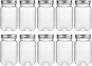 novelinks 16 oz Clear Plastic Jars with Lids, Refillable 16oz Mason Jars with Lids & Storage Containers for Kitchen & Household Use (20 Pack,Silver)