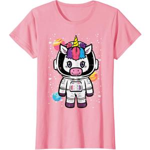 Astronaut Unicorn Cute Space Galaxy Toddler Girls Kids Women T-Shirt, XS