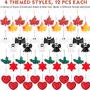 2 x 48 Pcs Seasonal Shower Curtain Hooks Set Valentines Day Bathroom Decor Decorative Shower Curtain Rings for Holiday Christmas Thanksgiving Fall Halloween Accessories, Stainless Steel