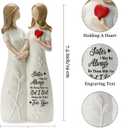 Sister Gift for Women Resin Sister Figurines for Women Bestie Friendship Christmas & Birthday Gift (White)