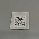 Sisters Gifts from Sister in Law Happy Birthday Gift for Women Funny Big Brother Little Ceramic Small Jewelry Dish Unique Trinket Tray Best Ring Plates Always My Sister, Forever My Friend