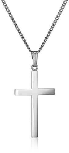 Amazon Essentials Sterling Silver Polished Cross Pendant women Necklace, 16"