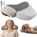 Pillow Massage Neck Hump 3-in-1 Massager Pillow with Heat, Deep Tissue Relief Neck Traction, Cervical Support Hump Corrector for Women and Men, Memory Foam Support Gray