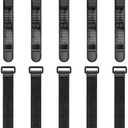 Trilancer Elastic Cinch Straps with Anti-Slip Strips, 6’’ x 1’’ (10 Pack) Heavy Duty Multipurpose Hook and Loop Straps for Extension Cords, Cables, Ropes,Hoses, Bike,Pant Garters,Garage and Workshop