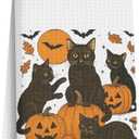 Lovdazzles Halloween Cat Kitchen Towels, Jack-O'-Lantern Decorative Absorbent Microfiber Dish Cloth Tea Towel, Bat Waffle Soft Hand Towels for Farmhouse Home Bathroom, Halloween Decor Gift