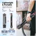 NEEWER Basics 66.5"/169 cm Travel Tripod for Camera, Lightweight Portable DSLR Stand with Ball Head, Arca Type QR Plate, Cell Phone Holder Compatible with iPhone Video Recording, Max Load 11 lb, TP12