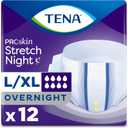4 x Tena ProSkin Overnight Incontinence Adult Diaper for Women & Men, Stretch, Large/Extra Large, 12 Count