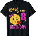 OMG It's My 8th Birthday Girl Cute 8 Yrs Old Birthday Party T-Shirt, S
