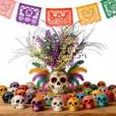 24 Pcs Mardi Gras Glitter Picks 17 Inch Mardi Gras Table Centerpiece Decoration Purple Gold Green Mardi Gras Tree Topper Floral Berry Stems Picks Toppers and Sprays for Carnival Party