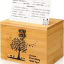 CypherX Bamboo Recipe Box, 4 x 6 Recipe Cards and Box Set, Recipe Organizer w/ 50 Blank Cards, Perfect Housewarming, Bridal Shower Gift