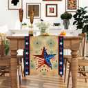 2 x Patriotic Table Runner Memorial Day 4th of July Decoration for Home Decor, Table Runner,13" x 72"