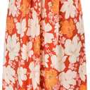 GRACE KARIN Women Strapless Casual Loose Ruched Long Maxi Dress with Pockets (Small, Apricot Flower)