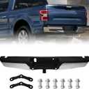Rear Step Bumper Assembly Compatible with Ford F150 Pickup 2015-2020 Chrome Steel Rear Bumper With Max Tow Hitch Without Parking Sensor Holes Replacement for FO1103187