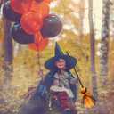 VALICLUD Halloween Witch Broom Props Kids Witch Broomstick Halloween Broomstick Costume Accessories Cosplay Accessories