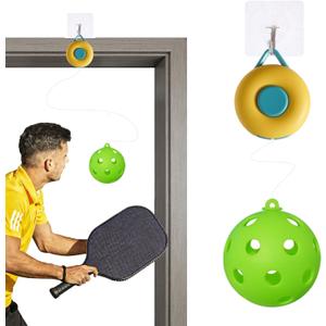 Pickleball Rebound Trainer Continuous Bounce for Solo Indoor & Outdoor Practice | Boost Reaction Time & Hand-Eye Coordination | Noise-Free Door Frame Set,Ideal Gift for Beginners to Pros
