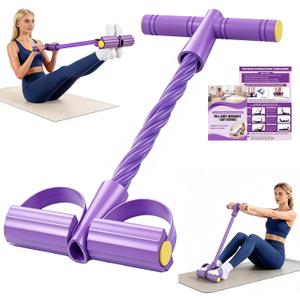 Foot Pedal Resistance Bands with Handles, 6-Tube Multifunction Exercise Bands, Durable Home Gym Fitness Equipment for Women & Men to Tone Abs, Core, Legs, Arms, Waist