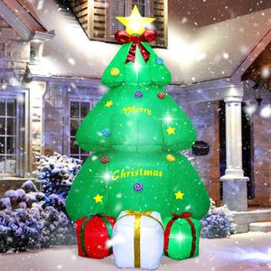 SAND MINE 9ft Christmas Inflatables Tree, Christmas Inflatables Blow Up Yard Decoration, Blow Up Christmas Tree with Giftbox for Indoor Outdoor Yard Garden Christmas Decoration