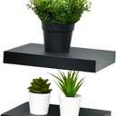 WELLAND Set of 2 Floating Shelves Wall Mounted Shelf, for Home Decor with 8" Deep (Black, 10 inch)