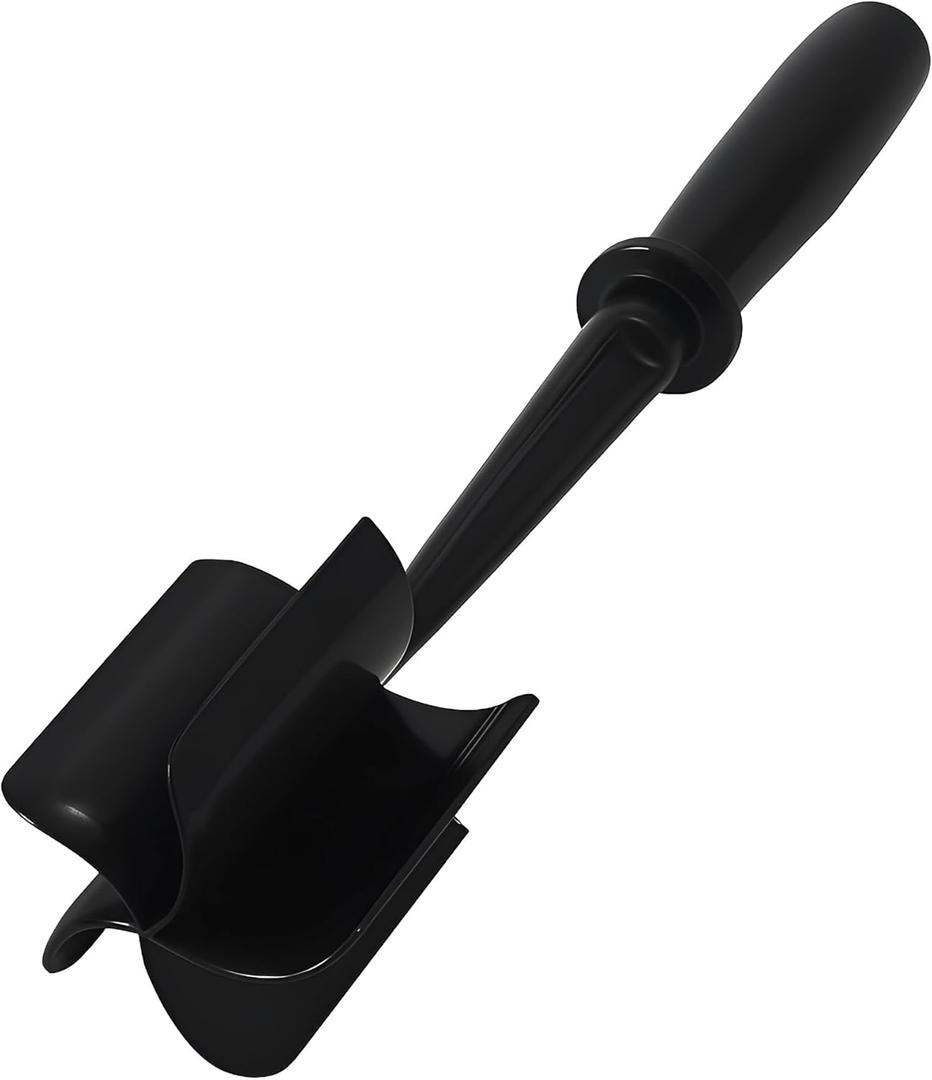 Nylon Meat Chopper Tool | Heat Resistant & Non Scratch Kitchen Utensil for Mixing, Mashing, Stirring & Blending | Lightweight, Durable, Easy To Clean & Store with Comfortable Grip (Black)