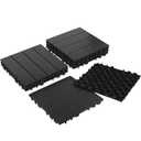 Neoaider 9PCS Plastic Interlocking Decking Tiles 12" x 12", 9 sq. ft Waterproof Outdoor Flooring All-Weather, Patio Floor Decking Tile for Garden Porch Poolside Balcony Backyard, Dark Grey
