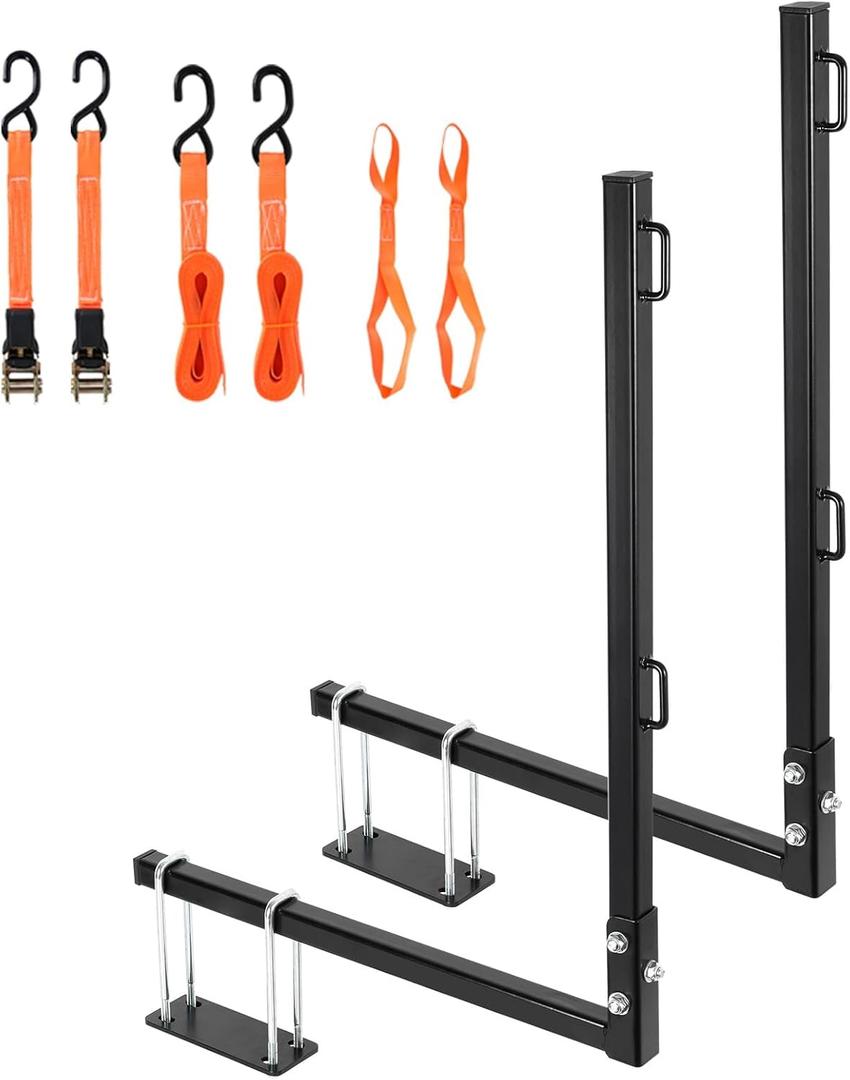 RV Tote Tank Carrier, RV Bumper Mount Tote Tank Holder with 2 Extra Premium Ratchet Straps, Fit Max 4.5" Bumper