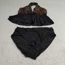 Edelqual Womens Swimsuits Tankini Two Piece Bathing Suits Tummy Control High Waisted Bikini Set 2025 Ruffled Swimwear, Black Floral, L