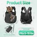 YUDODO Dog Front Backpack Carrier 5-15 lbs, Soft Breathable Pet Front Facing Carrier with Adjustable Straps, Multi-Pocket Design, for Small Dogs & Cats (Black)