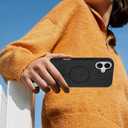 MZELQ for iPhone 16 Case, Compatible with MagSafe, Shower Black, Shockproof, Drop Proof, Ultra-Slim, Diamond Camera Protector, Screen Protector, Silicone Designed for iPhone 16 Case