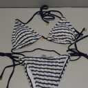 MakeMeChic Women's Halter Triangle Thong Bikini Sets High Cut Swimsuit Bathing Suit Swimwear (Medium)