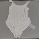 MANGOPOP Scoop Neck Tank Top Bodysuits for Women Sexy Sleeveless Backless Body Suits Jumpsuits , White, X-Large 