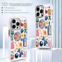 Cases for iPhone 14 Pro Max,Compatible with MagSafe,Classic Clear Shockproof Protection Magnetic Phone Case - Collage European Disco