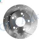 PM Auto Front Drilled Slotted Disc Brake Rotors Replacement For 2013 2014 Acura ILX Hybrid, 2012-2015 Honda Civic, Automotive Replacement Brake Rotors