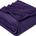 Hansleep Fleece Blanket Twin Size Purple, Soft Cozy Twin Fuzzy Flannel Lightweight Blanket for Bed, Sofa, Couch, Travel, Camping, Purple, 60x80 Inches
