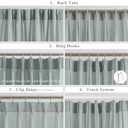 WEST LAKE 72 Inch Mineral Green Semi Sheer Window Curtain Panels,Bailey Pinch Pleated Light Filteirng Drapes with Backtabs,Farmhouse Linen Textured Window Treatment for Bedroom Living Room,40"Wx72"Lx2