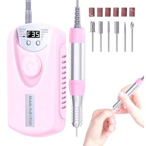 COYZU Electric Nail Drill Professional, 35000RPM Nail File Machine with Bits Set & Fast Cooling, Portable for Acrylic Gel Nail Polishing Removing, Manicure Pedicure at Salon & Home Use, Gift for Women