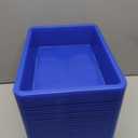 Sintuff 24 Pcs Plastic Paper Trays for Classroom, Stackable Letter Size Flat Organizer Bins for Teacher Desk, Turn in Classroom Trays File Storage Baskets for School Office Supplies (Blue)