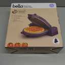bella Flip-n-Store Waffle Maker, EverGood Ceramic Nonstick Coating, Fits-anywhere Kitchenware, Power Indicator Light & Touch Handle, 7 Wide & 1" Deep Plates, 1000 Watt, Plum
