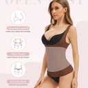 Women's Underbust Shapewear Tank Tops Tummy Control Compression Camisoles Seamless Body Shaper Cami Waist Trainer (M)