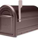 Architectural Mailboxes Mapleton Heavy Duty Steel Metal Post Mounted Mail Box for Outside, Rubbed Bronze, Large Curbside Mailbox with Magnetic Latch