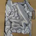 Amélie Home Striped Knit Throw Blanket for Couch, Dual-Sided Soft Chenille Decorative Blankets for Sofa & Chair, 50"x60", Gray & White