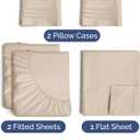 Split King Size 5 Piece Sheet Set - Comfy Breathable & Cooling Sheets - Hotel Luxury Bed Sheets for Women & Men - Deep Pockets, Easy-Fit, Soft and Wrinkle Free Sheets - Wheat Oeko-Tex Bed Sheet Set