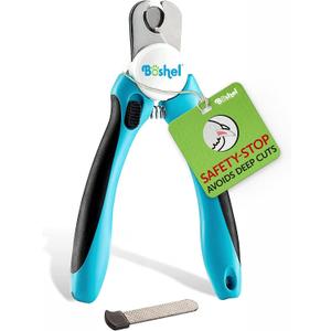 Boshel Large Dog Nail Clippers with Safety Guard to Avoid Over-Cutting Nails and Free Nail File, Razor Sharp Blades, Professional at Home Grooming