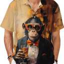Men's Hawaiian Beach Shirt, Short Sleeve Shirts for Men, Quick-Dry Button Up Shirt for Party (M)